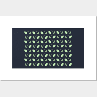 Mint Leaves Fresh Pattern Posters and Art